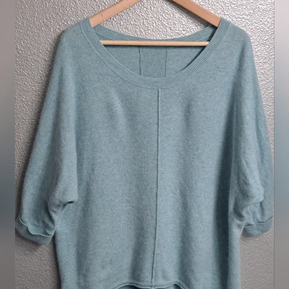 Wrap Baby Blue 100% Cashmere Pullover Sweater